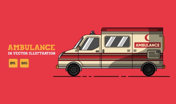 Ambulance in Flat Vector Illustration Graphics