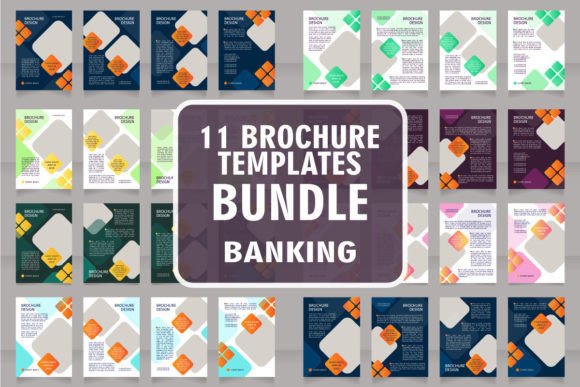 Banking Service Brochure Design Bundle for Graphic Templates