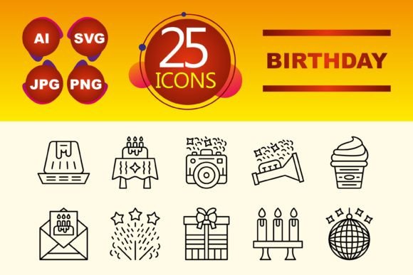 Birthday Graphics & Icons for Local Business Branding