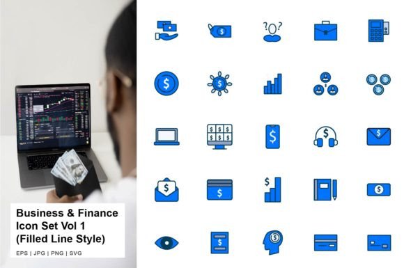 Business and Finance Icon Filled Line V1