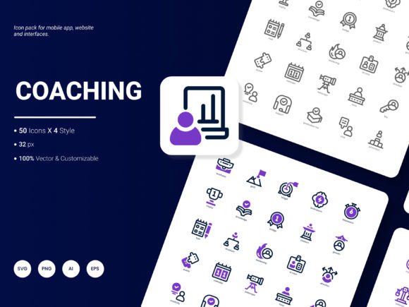 Coaching Icon Pack: Graphics and Icons for Branding
