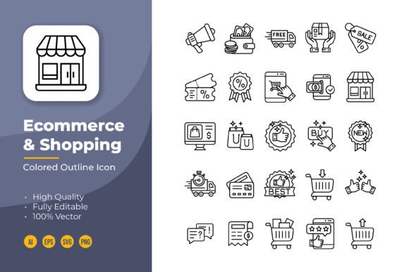Ecommerce and Shopping Line Icon