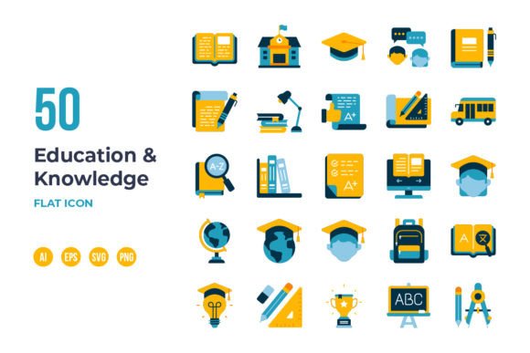 Education and Knowledge Icon - Flat Graphics