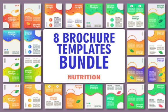 Nutrition Brochure Layout Design Bundle: Graphics for Local Business Branding