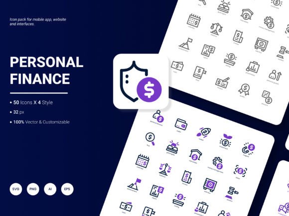 Personal Finance Icon Pack Graphics and Icons