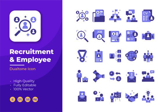Recruitment and Employee Icons - Duotone