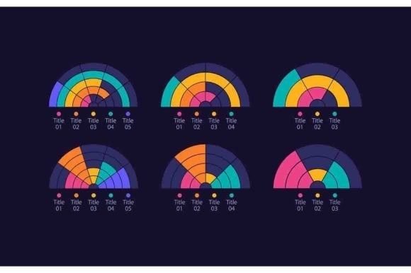 Semi Circle Infographic Chart Design Set
