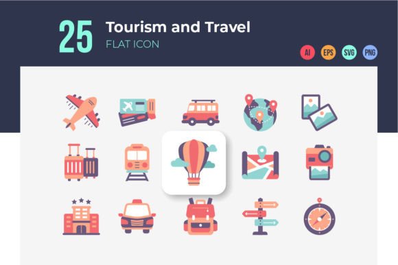 Travel Icons for Graphic Design