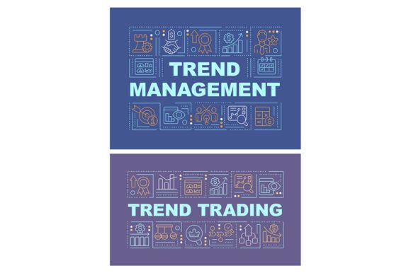 Trend Management Word Banner Set: Graphics for Professional Publishing