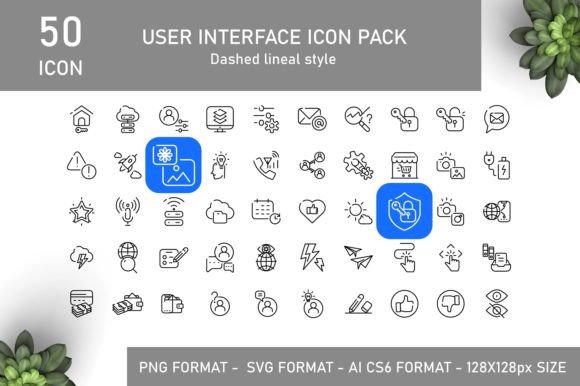 User Interface Icon in Dashed Line